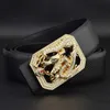 Gordels Slide Buckle Luxurymerk China Dragon Designer Belts Men Hoge kwaliteit 3,8 cm vol graanleren mode -jeans ceinture Homme Y240507