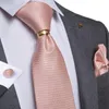 Mente Neckite Pink Solid Silk Wedding Tie pour hommes Fashion Busssiness Party Hanky Cuffe Links Tie Tie Dibangu Designer JZ02-71951 275A