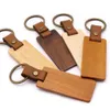 Wholesale 20Pcs Wooden Dog ID Tag For Pet Name Tags Laser Blank Keychain Rectangular Key Ring Pendant Paint Women Men 240508