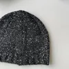 Korean Designer Y2k Shiny Cold Cool Street Sequined Knit Hat Spring Summer Girl Glitter Fashion Knitted Bag Head Beanie Hat 240508