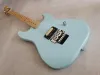 Guitare 2023 Nouveau !!!Guitare électrique de couleur bleu clair, corps massif, manche en érable, pas de pickguard, pick-ups h