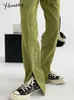 Женские джинсы yitimuceng Женщина с низкой талией мешковатая весенняя мода неоново-зеленая прямая уличная уличная одежда Широко-нога.