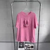 Women's T-shirt Designer MM Family 24SS Ny Pink Front 3D Rabbit Doll Back Sparkling T-shirt 91RJ