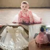 Крещенные платья для маленькой девочки платье принцесса с длинным рукавами 1 -й день рождения Vittorio Белая кружевная вечеринка новорожденная баптистская одежда Q240507