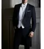 Costumes masculins Blazers Mens Robe de mariée à trois pièces Single Breasted Peak Mens Mens Ball Slim Fit Elegant Set Q240507