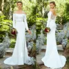 Dresses Long Sleeve Chen Mermaid Spaghetti Kitty Straps Side Split Bridal Gowns Sexy Lace Back Court Gown Plus Size Wedding Dress