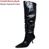 Boots asumer 2024 taille 33-42 en cuir authentique en cuir hiver mince talons hauts femmes chaussures top vente dames glisser le genou