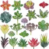 Fleurs décoratives succulentes artificielles 20pcs fausses plantes décoration assorties bricolage mini plantes succulentes Pot de bureau à domicile non inclus