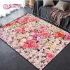 Tapis exquis rose imprimé tapis salon salon anti-skid tapis mères de chambre à coucher photographie accessoires