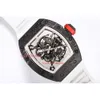 Cadré les montres transparentes RM55 Tourbillon Designer Flywheel Watchba Automatic Watch Red Superclone Movem Mens Mechanical RM055 Watch Devils Skeleto 9896