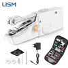 Maskiner handhållna elektriska mini Symaskin Hushållssömkläder Sy Nätverk Set Portable Manual Sewing Machine Handwork Tools