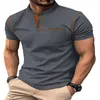 TEES TSHIRT POLOS 여름 패션 남성 디자이너 T 셔츠 스탠드 칼라 탑 플레인면 Tshirts 의류 의류 2XL 짧은 슬리브 고품질 의류 폴로 그레이 블랙
