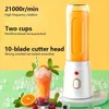 Draagbare blender fles fruit juicer 500 ml persoonlijke citroen met 6 messen bpa gratis keuken automatische verse squeezer reizen 240508