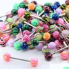 Tongue Rings 100Pcs Mix Style Barbell Bar Piercing Fashion Stainless Steel Mixed Candy Colors Men Women Body Jewelry Drop Delivery Dhzrc