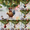 Dekorative Figuren Erstaunliche Weihnachtshühnchen Acryl Flat Anhänger Tag Dekoration Ornament Ständer Herzkristallperlen Vorhang 2024