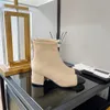 Suede Kidskin Patent Calfskin Bourgogne Women Leather Boots Designer Zipper High Heels British Short Boots Single Diamond Plaid Martin Booties Ankel Boot