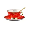 Vintage European Bone China Coffee Cup Set Ceramic Highgrado requintado Senior Sense Nicho Tea British Style Box 240508