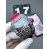 Skeleto Automatic Red Mens Watchba Watch Watch completamente RM035 RM35-02 orologi Tourbillon Designer Movem Devils Flywheel Superclone Mechanical 9048