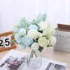 Fleurs décoratives Fleur artificielle Silk Peony Rose Hortensia Fake Wedding Marid Holiday Party Tableau Home Decoration DIY Bouquet de mariée