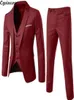 Cysincos 2019 Men Men Fashion Slim Suits Business Casual Clothing Groomsman Threepiece Suit Blazers Брюки брюки наборы жилетки L4121464