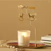 Titulares de velas Metal Tealight Home Decoration Spinning Holder Rotating Candlestick