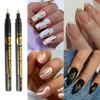 Nagelgel Metallic Gold Bleistift Linien Malen polnischer Kunst wasserdichtem Marker Stift für Design Graffiti Zeichnung Maniküre Werkzeuge Q240507