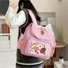 Sac à dos kawaii sac école pour enfants mignon broderie de fraise mochila dot multi-poche nylon de mode académie wx
