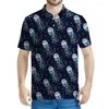 Männer Polos süße Quallen Grafik Polo-Hemden Männer 3d Druck Cartoon Sea Animal T-Shirt Fashion Knopf Lose T-Shirt Revers Shirts Short Sleeves