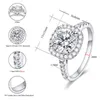 Charming D Color Moissanite Ring Jewelry 925 Sterling Silver Pass Test 1CT 2CT Flasing Moissanite Diamond Ring for Girls Women Nice Gift Size 5-10