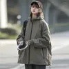 Kurtki damskie Spring Autumn Winterproof Trend moda Trend na zewnątrz Podróż na zewnątrz luźne zamek z kapturem Zwyciężony płaszcz wierzchołkowy pary modele pary