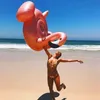 Roségoud 150 cm gigantische opblaasbaar flamingo zwembad drijvende rij roze rit-on zwemring voor volwassenen zomerwater vakantie feestje 240508