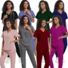 Scrubs Uniform Frauen Krankenschwester schrubben Set Unisex Pocket Top Reißverschluss Hosen 2 Stück Jogger Anzüge Krankenpflege -Operationssaal Kleidung 240504