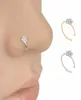 Liten tunn 5 klara kristaller Blomma charm näsa silver båge stud ring smycken cne snabbt för 4877450