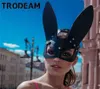 Trodeam Halloween Flocking Mask Women Man Sexy Rabbit Orees di coniglietto carino Bunny Long Bondage Mask Masquerade Party Cosplay Costume 20091218266