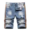 Heren shorts 2022 Nieuwe modeheren gescheurd een korte jeansmerk Casual Bermuda Summer Cotton Shorts Ademende denim shorts mannelijke maat 28-42 T240507