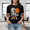 T-shirt féminin Hallown Dinosaur squelette imprime