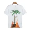 Palm Pa 24SSs Summer Letter Flame Printing Logo T Shirt Freund Geschenk Lose übergroßer Hip Hop Unisex Kurzarm Liebhaber Stil Tees Engel 2020 AYP