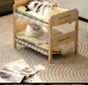 Cat Beds Furniture MEWOOFUN Sturdy Wooden Cat Bed Cat Sofa Breathable Canvas - Detachable Cat Couch Sofa Dog Bed for Cats and Small Dogs in Summer d240508