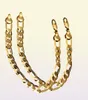 Mens 24 K Solid Gold GF 10mm Italian Figaro Link Chain Armband 87 Inches Jewelry74503705508577