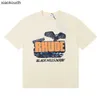 Rhude High End Designer Vêtements pour le design de mode Couple à manches courtes T-shirt en vrac High Street Spring / Summer Malf à manches T-shirt à la mode avec des étiquettes originales de 1: 1