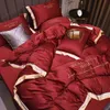 EGW洗浄された絹の寝具セット豪華なステインリネンスプリングベッドクロス高品質の刺繍フィットシート模倣テンセル240508