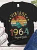 Frauen T-Shirt Retro 1964 Original T-Shirt für weibliche Rossi 60. Geburtstagsfeier Geschenk Kreative Mutter Frau Freund Fun Retro T-Shirtl2405