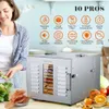 Deidratador de alimentos de 10 bandeja de 10 pés quadrados - Área utilizável de 17 pés quadrados, secador de aço inoxidável de 1000w, temperatura ajustável até 220 ﾰ f - perfeita para espasmódicos, frutas, vegetais e muito mais