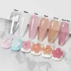 Nagelgel clou beaute non stick hand vaste verlenging gel polijsten nagel transparant naakt roze strass lijm snijwerk kunst q240507