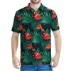 Мужская полоса Polos Hawaiian Tropical Flower 3D-печать рубашка поло для мужчин Summer Street с короткими рукавами