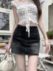 Jupes Benuyffy Denim Jupe courte féminine 2024 Été Vintage Bodycon Y2k Streetwear High Waist Fashion Mini A-Line