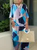 Abiti da lavoro Haruku Vintage Pattern Stampa 2 pezzi Outfit Women Elegant O Neck Top Pullover Pantaloni dritti Abito 2024 Set da spiaggia primavera estate