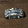 Hot Sale sieraden mannelijke ring 3 mm 5a zirkon cz wit goud gevulde feestbetrokkenheid trouwring voor mannen maat 5-11 s18101608 244p