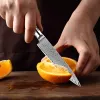 Coltello da cucina, coltello da cucina da 5 ", maestro di acciaio Damasco giapponese professionista Damascus Ergonomic Full Tang Hand