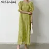 Sukienki imprezowe Matakawa Chifon Women Lantern Sleeve Korean Fashion Chic eleganckie vestidos Mujer Spring Summer Simple Długie sukienka